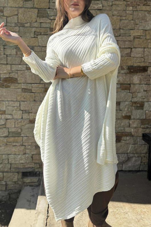 Skarsgard Asymmetric Knit Tunic Ecru /24=